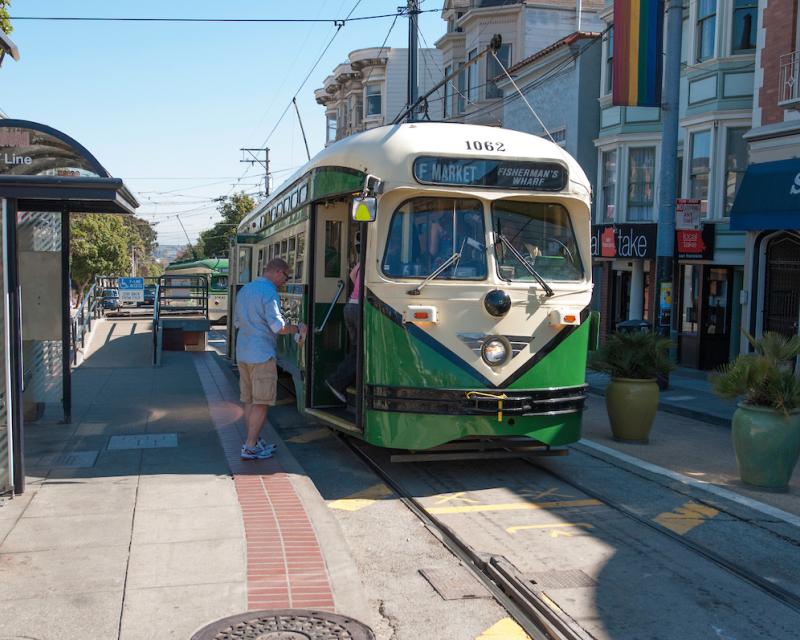 F Market Train at Castro Street 