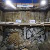 TBM Big Alma emerges (left) alongside TBM Mom Chung (right) inside the North Beach retrieval shaft.