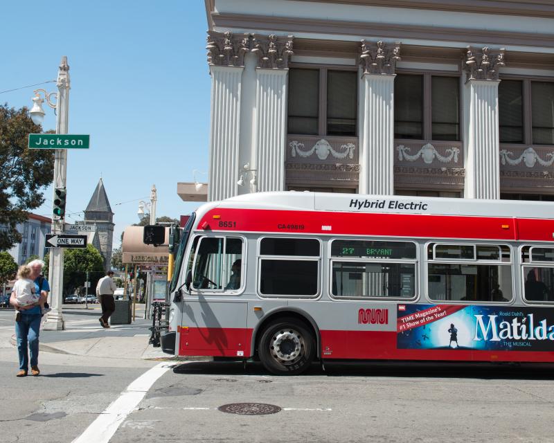 27 Bryant bus at Jackson Street and Van Ness