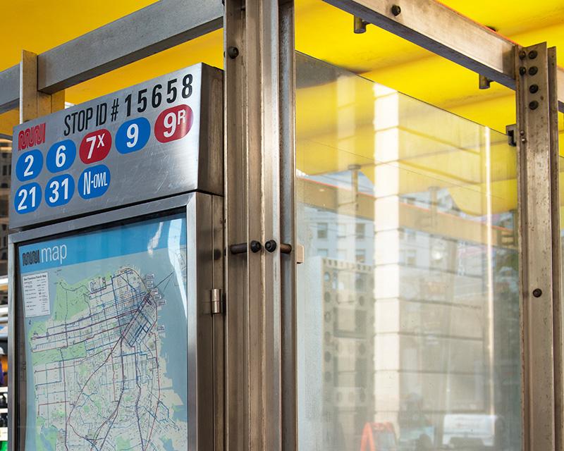 Bus shelter on Market Street