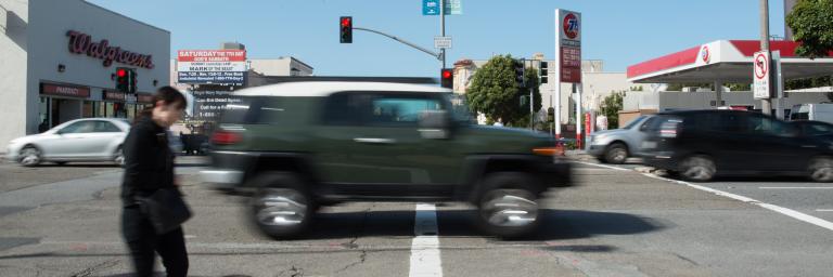 Pedestrian crossing on Lombard Street