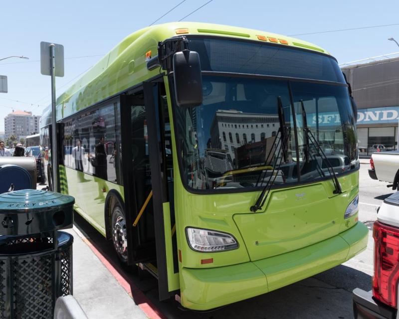 Batter electric bus parked at 1SVN