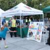 Community member plays a game at an SFMTA public outreach event.