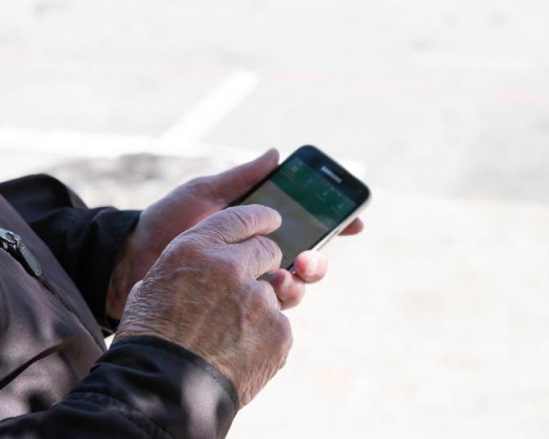 Person holding a smartphone