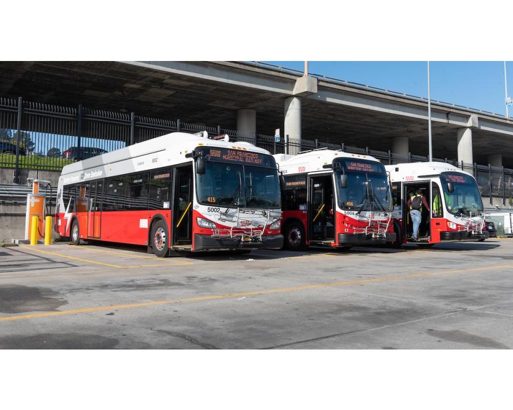 New battery electric buses are charging at Woods Yard