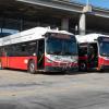 New battery electric buses are charging at Woods Yard