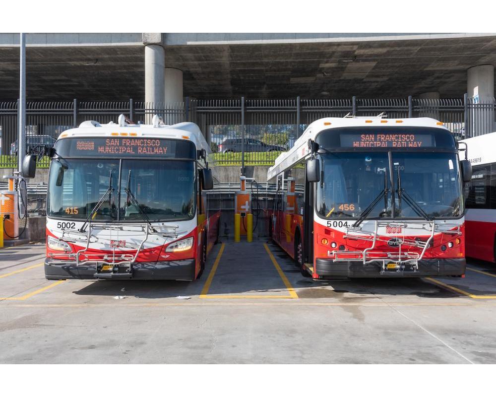 New battery electric buses are charging at Woods Yard