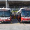 New battery electric buses are charging at Woods Yard