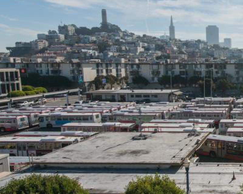 aerial view of Kirkland Yard and skyline