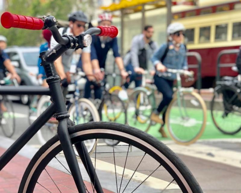 bikes at a stop light