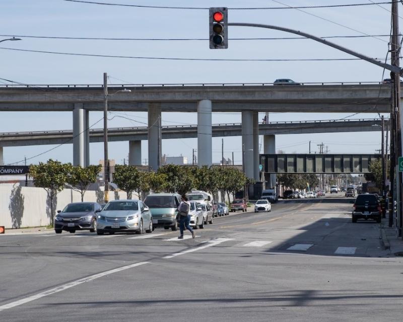 Photo of Evans Avenue near freeway overpass