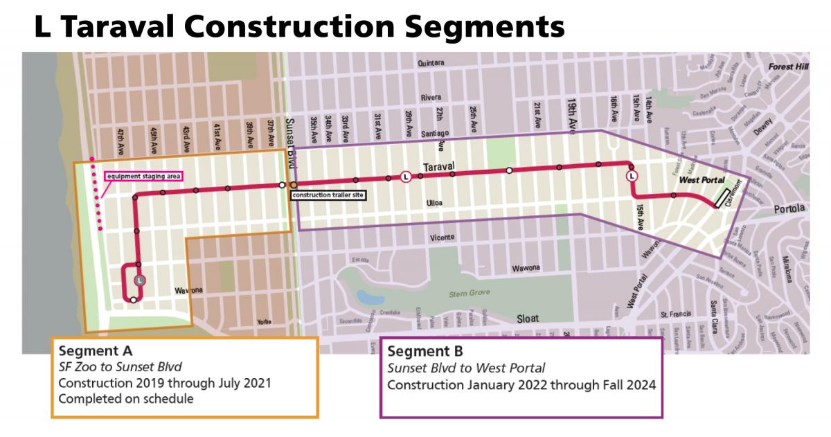 Map of Construction Scope and Segments A and B