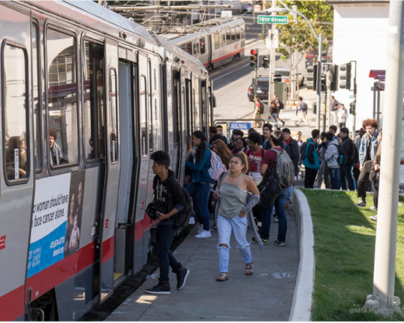 Picture of SF Youth riding a Muni vehicle